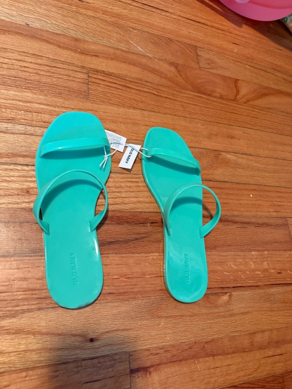 Old Navy Turquoise Double-Strap Slide Sandals